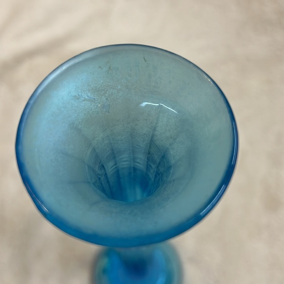 Dugan Ribbed Glass Tall Vase. Carnival glass, iridescent, swung/stretch Antique - Picture 7 of 8